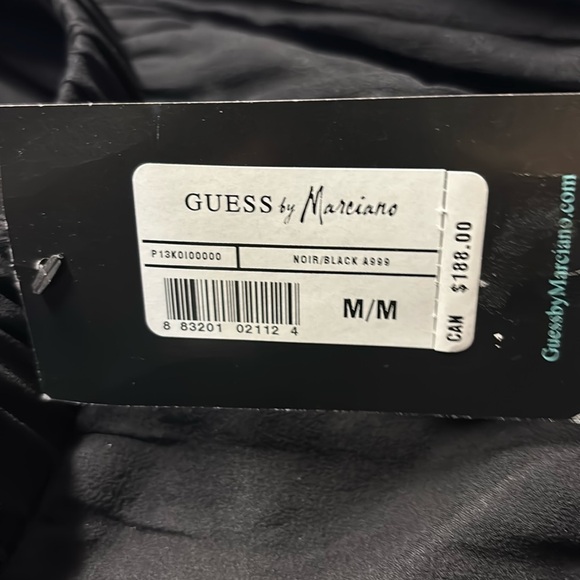 NWT GUESS BY MARCIANO Black Babydoll Mock Neck Sheer Ruffle Sleeve Silk Size M - Picture 2 of 10